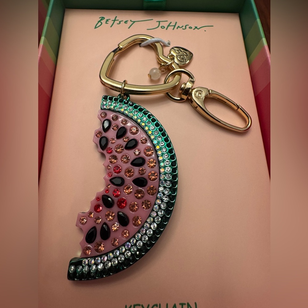 Betsey Johnson Watermelon Bag Charm / Keychain NIB
